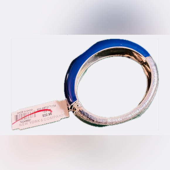 New York & Company Cobalt Rhinestone Bangle bracelet - Picture 3 of 3